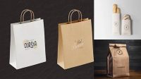 8726+ Small Kraft Paper Bag For Bread PSD Mockup Editable Photoshop Free Mockup