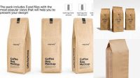 8732+ Kraft Paper Coffee Bag PSD Mockup Back View Download Free Premium Design PSD