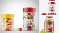 8732+ Plastic Bottle with Gummies PSD Mockup Creative and Modern PSD Freebie