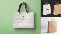 8733+ Paper Shopping Bag With Ribbon Handles PSD Mockup Front View Mockup PSD Free Download