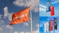 8734+ Telescopic Flag Mockup Free Graphic Design Resource