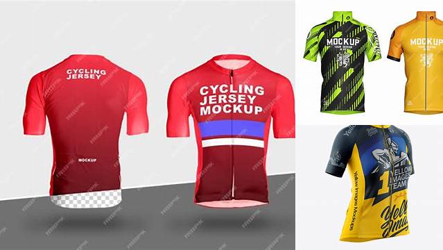 8734+ Women’s Cycling Jersey PSD Mockup Front Half Side View Exclusive and Stylish Design PSD