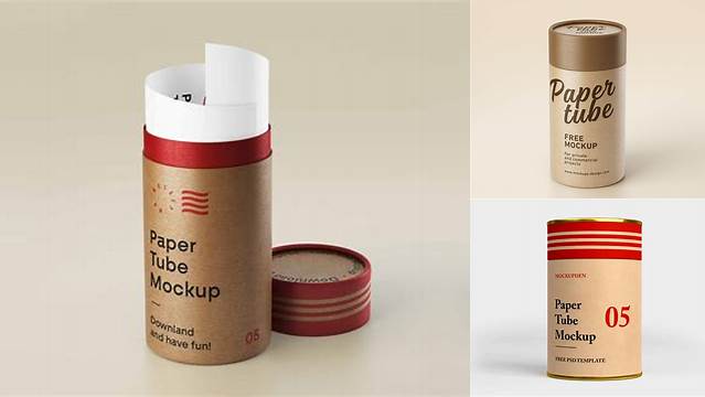 8737+ Kraft Paper Over-Cap Tube PSD Mockup Exclusive Editable PSD File