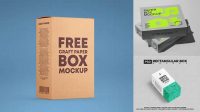 8737+ Paper Box PSD Mockup Side View High-Angle Shot Unique and Creative Free PSD File