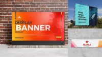 8739+ Textured Banner PSD Mockup Front View Editable Graphic Design Files