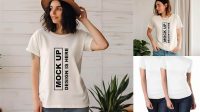 8741+ Women's Baggy T-Shirt PSD Mockup Fully Layered Photoshop Freebie