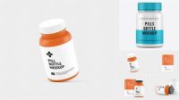 8743+ Glossy Pill Bottle PSD Mockup Customizable Layered Design PSD