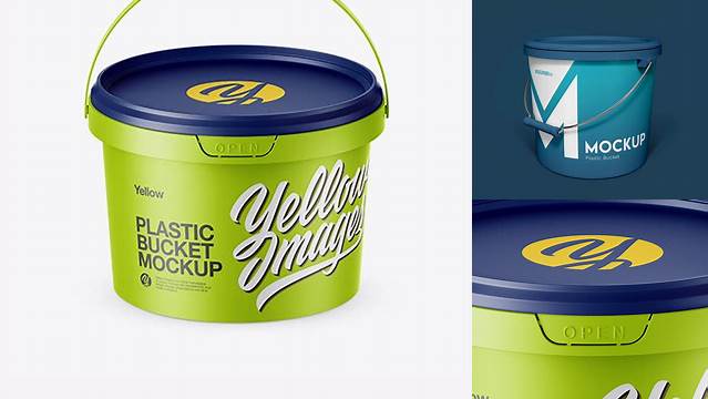 8743+ Matte Plastic Bucket PSD Mockup High Angle Shot Download Free Editable PSD Template