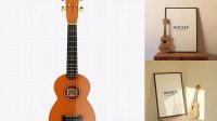 8747+ Glossy Ukulele PSD Mockup Free Stylish PSD for Graphic Designers