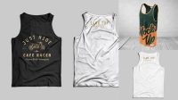 8753+ Tank Top PSD Mockup Half Side View High-Angle Shot Free Professional PSD Download