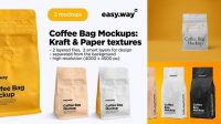 8754+ 500g Kraft Coffee Bag PSD Mockup Half Side View Download Premium Free PSD