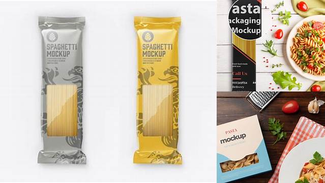 8754+ Pasta Packaging Mockup Free Smart PNG Image