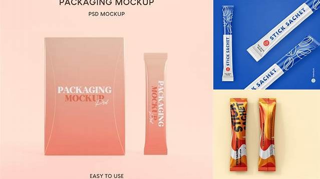 8755+ Kraft Paper Stick Sachet PSD Mockup Professional PSD Mockup