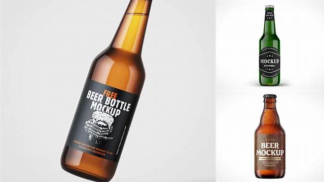 876+ Dark Glass Beer Bottle PSD Mockup Free Professional PSD Download