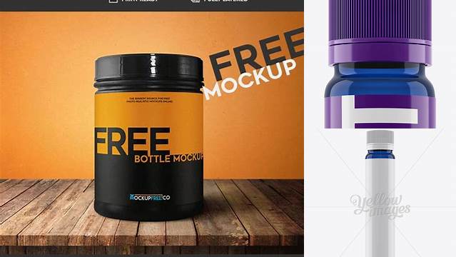 8760+ Blue Sport Nutrition Bottle PSD Mockup Eye-Level Shot Exclusive Free Photoshop Asset