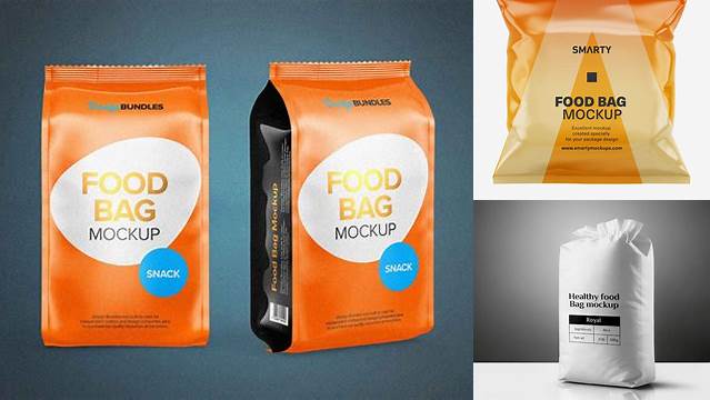 8766+ Glossy Stand-up Food Bag PSD Mockup Versatile and Modern PSD Mockup