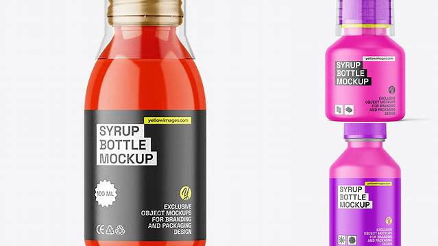 8768+ Matte Syrup Bottle PSD Mockup Professional Quality Freebie PSD File