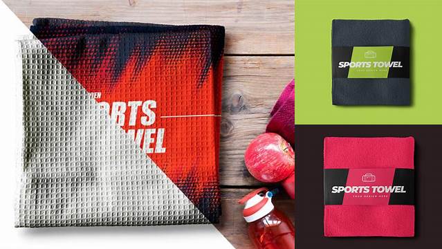 877+ Sport Towel Mockup Professional PSD Mockup