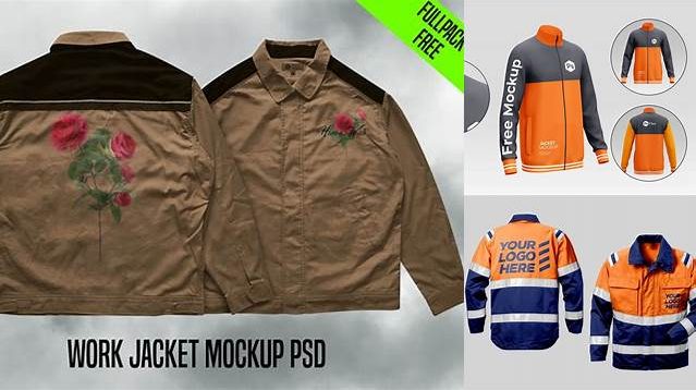 877+ Work Jacket Mockup PSD Download