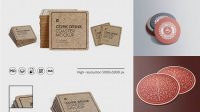 8771+ Two Cork Beverage Coasters PSD Mockup Free Mockup PSD Template