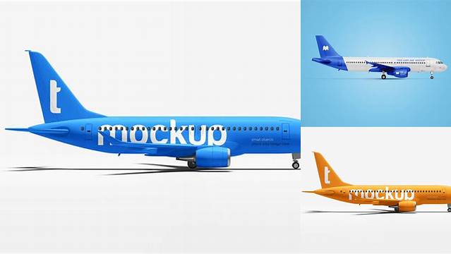 8772+ Free Airplane Mockup Smart PNG Image