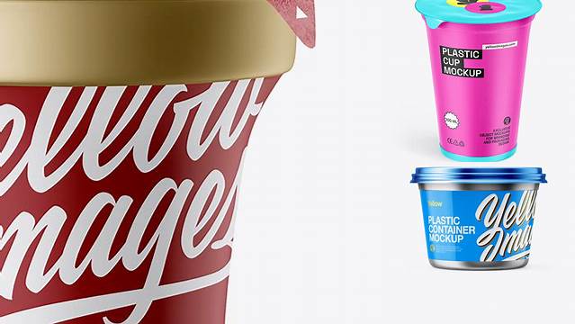 8775+ Metallic Sour Cream Cup PSD Mockup Advanced Editable Template Free