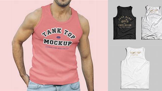 8776+ Men's Tank Top Mockup Free Customizable Design Files