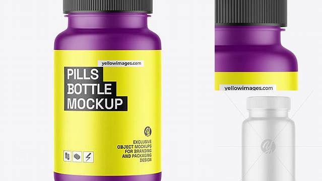 8781+ Matte Plastic Pills Bottle PSD Mockup Advanced Photoshop Template