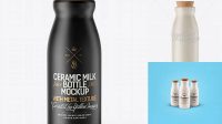 8784+ Ceramic Milk Bottle With Cork PSD Mockup Elegant Photoshop Mockup