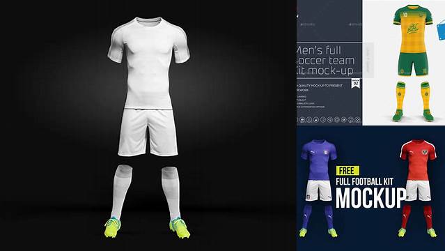 8788+ Men’s Full Soccer Kit PSD Mockup Hero Shot Free Photoshop Mockup Design