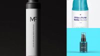 879+ Airless Pump Bottle PSD Mockup Back View Custom Mockup PSD for Free