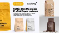 8798+ Kraft Coffee Bag PSD Mockup Smart Object-Based PSD Template Free