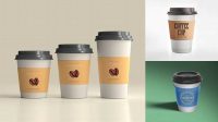 8800+ Coffee Cup With Sleeve PSD Mockup Front View High-Angle Shot Modern Free PSD Template