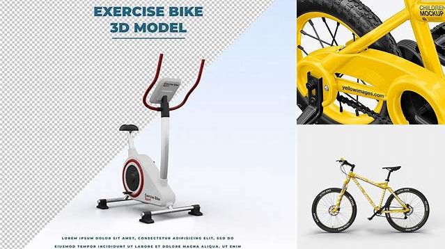 8801+ Exercise Bike PSD Mockup Side View High-Quality Design Free PSD