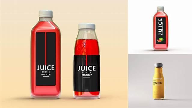 8801+ Glass Bottle with Red Drink PSD Mockup Unique and Editable PSD