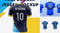 8802+ Men’s Football Jersey PSD Mockup Back View Photoshop PSD Free for Designers