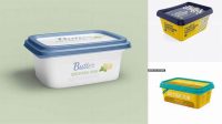 8808+ Matte Butter Tub PSD Mockup Front View Custom Graphic Resource Free Download