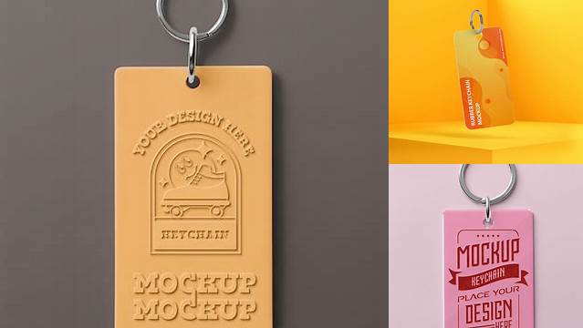 8808+ Rubber Keychain Mockup Modern Free PSD Template