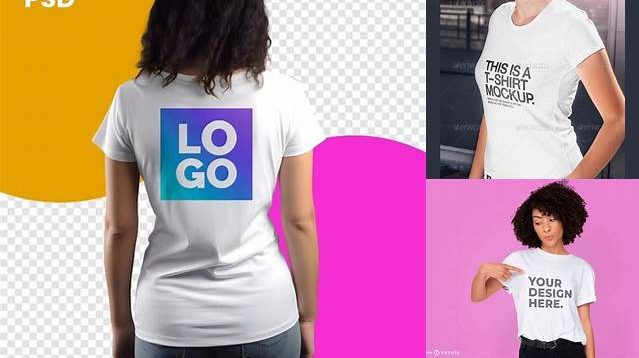 881+ Woman’s T-Shirt PSD Mockup Back View Premium Quality PSD Freebie