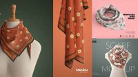 8810+ Silk Scarf Mockup Free Best for Showcase