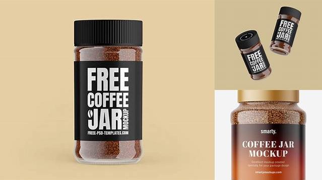 8811+ Coffee Jar Mockup Smart Object PSD