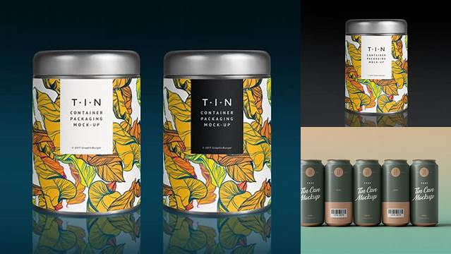 8812+ Tin Can With Textured Label PSD Mockup Front View Smart Layer Mockup Free