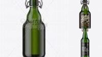 8813+ 330ml Green Glass Beugel Bottle PSD Mockup Elegant High-Resolution Design File