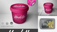 8815+ Container with Plastic Package PSD Mockup Advanced Editable PSD