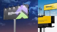 8819+ Billboard PSD Mockup Right Half Side View Free Premium Photoshop Template Download