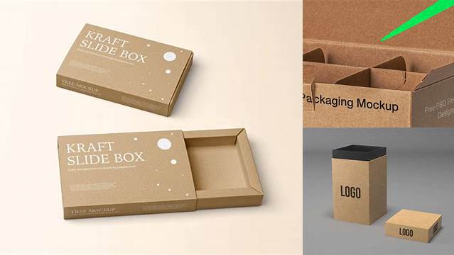 8821+ Textured Kraft Box PSD Mockup Front View Premium Mockup Freebie