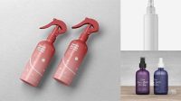 8822+ Glossy Spray Bottle With Transparent Cap PSD Mockup Premium Mockup Freebie