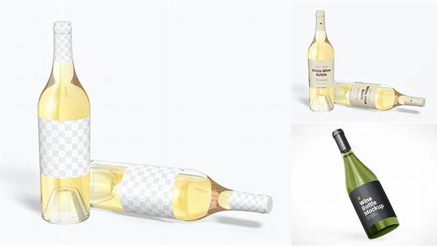 8823+ Clear Glass White Wine Bottle PSD Mockup Download Exclusive PSD Mockups