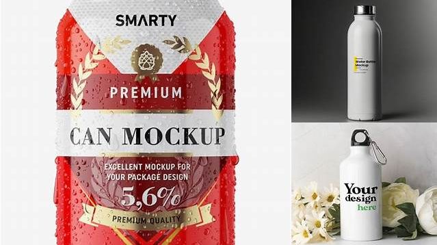 8824+ 330ml Aluminium Bottle PSD Mockup Elegant PSD Mockup