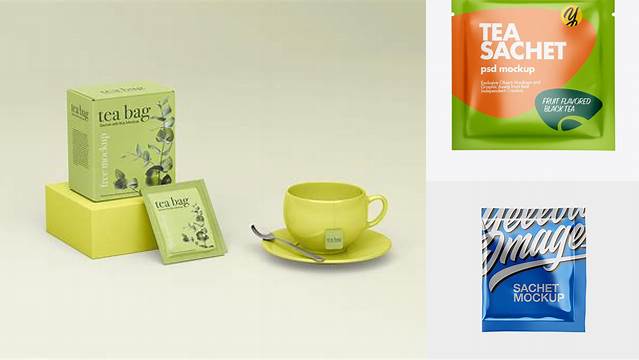 8826+ Tea Sachet Mockup Free High Resolution